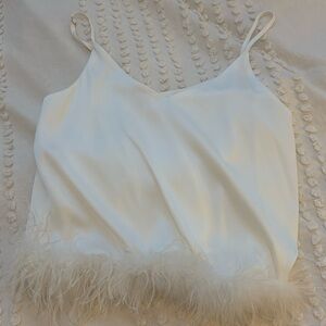 Entro Ostrich Feather Party Top